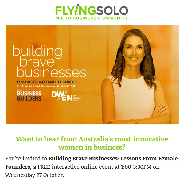 building brave businesses - Free Online Event - Lessons from Female Founders Wed 27th Oct 2021